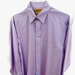 Purple and White Patterned Roundtree & Yorke Gold Label Dress Shirt